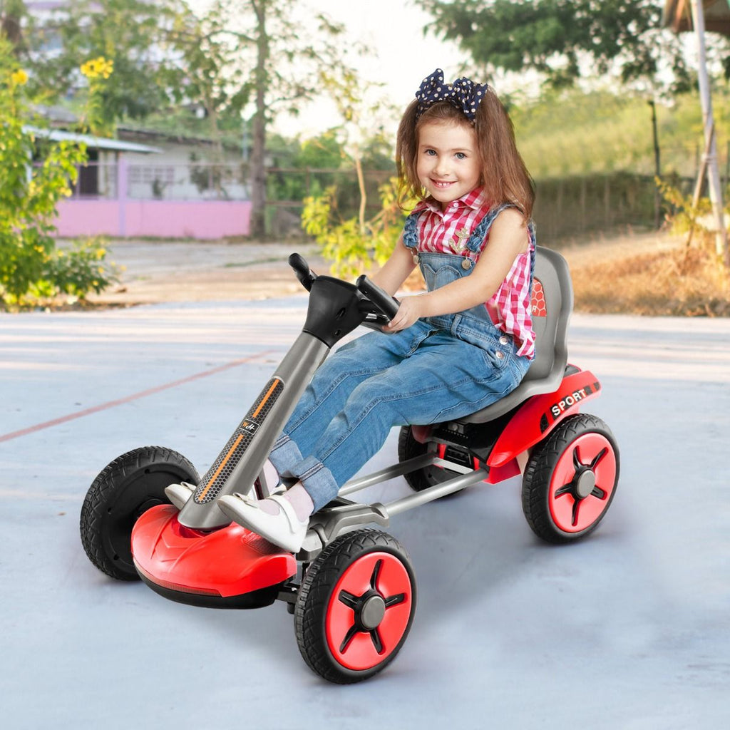 Go Kart Elettrico 12V per Bambini, Go Kart Pieghevole Con Volante E Sedile Regolabili Pulsante Di Avvio