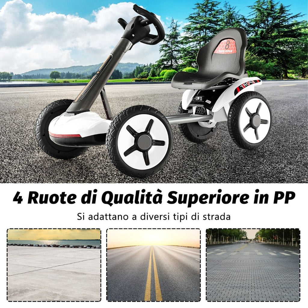 Go Kart Elettrico 12V per Bambini, Go Kart Pieghevole Con Volante E Sedile Regolabili Pulsante Di Avvio
