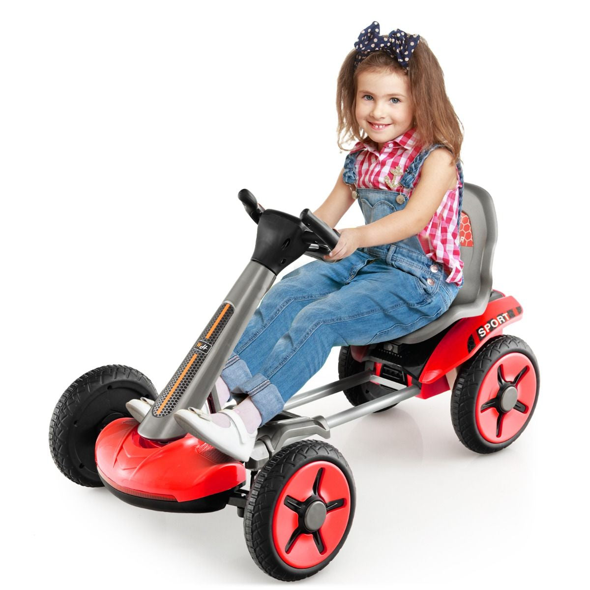 Go Kart Elettrico 12V per Bambini, Go Kart Pieghevole Con Volante E Sedile Regolabili Pulsante Di Avvio
