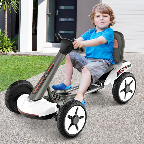 Go Kart Elettrico 12V per Bambini, Go Kart Pieghevole Con Volante E Sedile Regolabili Pulsante Di Avvio