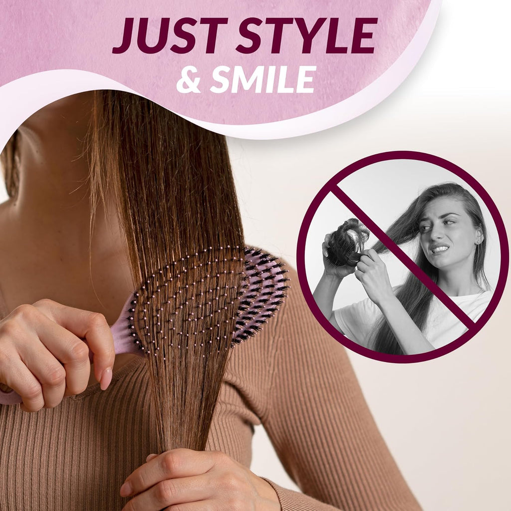 Spazzola Setole Cinghiale – Districante Professionale Con Doppia Molla a Spirale, Ideale per Ogni Tipo Di Capelli. Naturali, Garantisce Una Cura Delicata E Risultati Perfetti