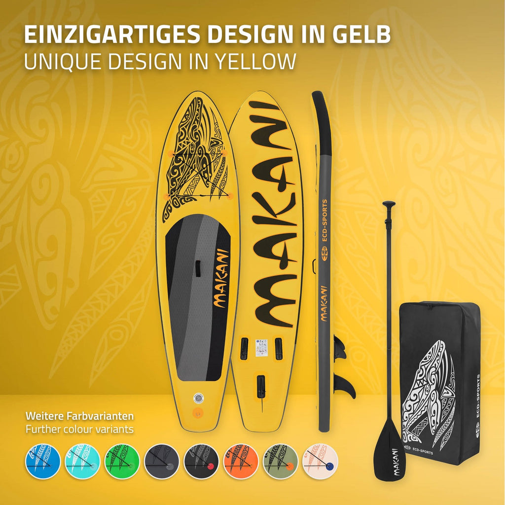 Surfboard Stand up Paddle Board SUP Gonfiabile Con Pagaia E Pompa Giallo 320X80