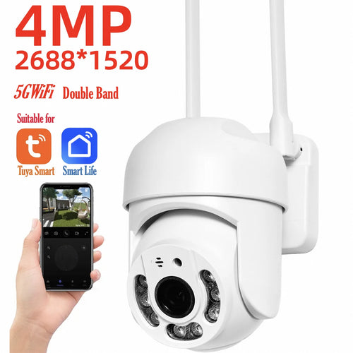 Elevate Your Home Security with the Tuya 4MP PTZ WIFI Network Camera - Outdoor IP66 Waterproof, 5G Dual-Band Surveillance Solution