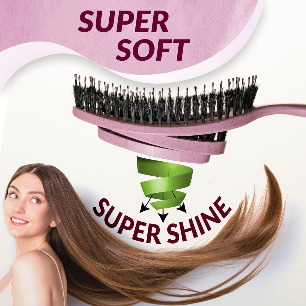Spazzola Setole Cinghiale – Districante Professionale Con Doppia Molla a Spirale, Ideale per Ogni Tipo Di Capelli. Naturali, Garantisce Una Cura Delicata E Risultati Perfetti