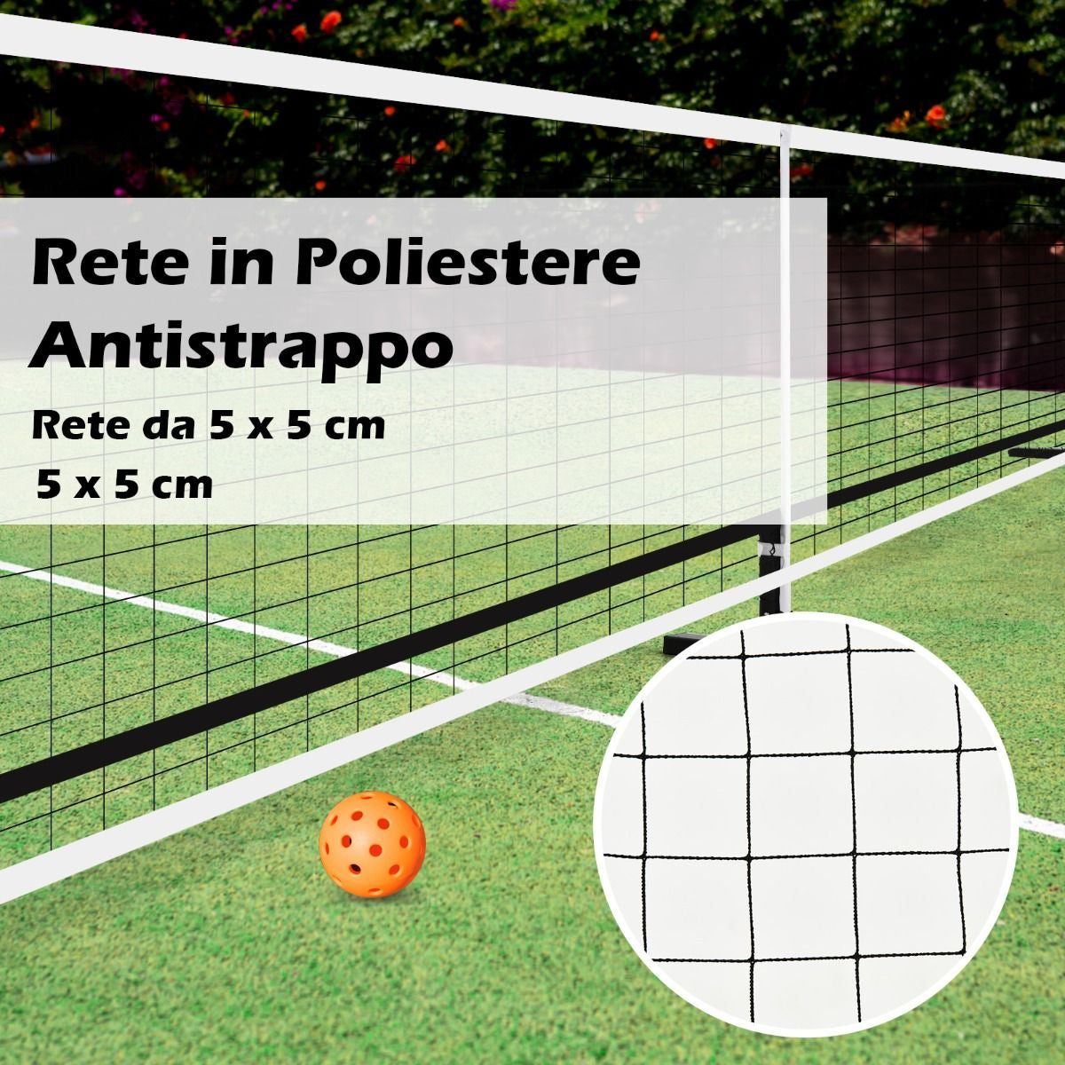Rete Pickleball Portatile Da 670Cm, Set Rete Da Pickleball Con Tubolari Metallici Rete in Poliestere E Borsa
