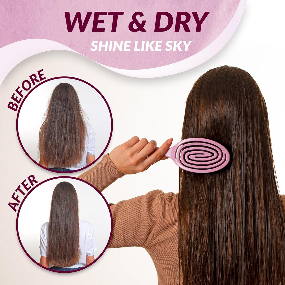 Spazzola Setole Cinghiale – Districante Professionale Con Doppia Molla a Spirale, Ideale per Ogni Tipo Di Capelli. Naturali, Garantisce Una Cura Delicata E Risultati Perfetti