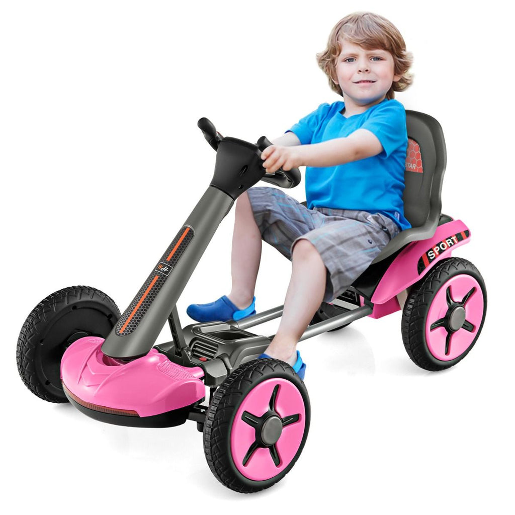Go Kart Elettrico 12V per Bambini, Go Kart Pieghevole Con Volante E Sedile Regolabili Pulsante Di Avvio