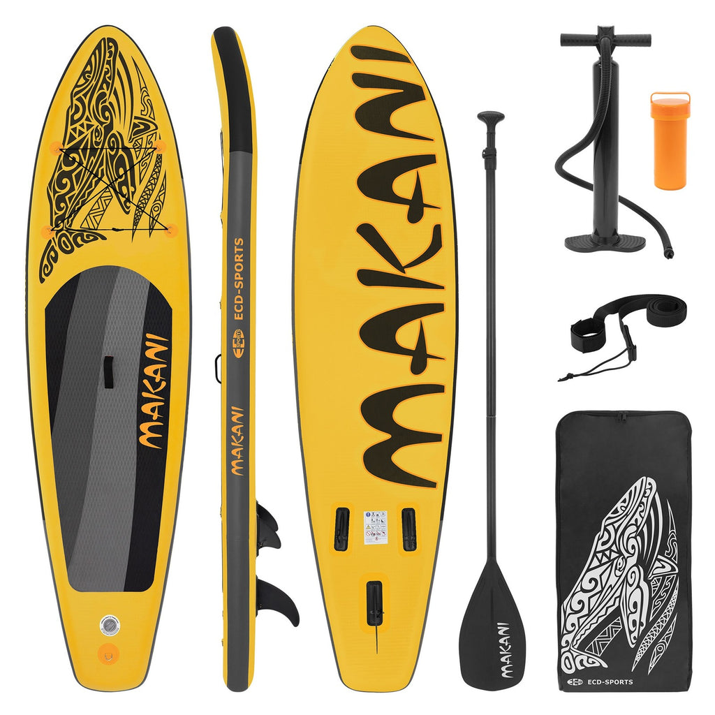 Surfboard Stand up Paddle Board SUP Gonfiabile Con Pagaia E Pompa Giallo 320X80